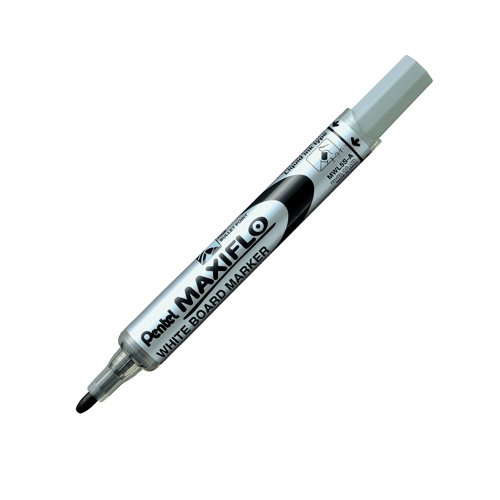 Pentel Maxiflo Liquid Ink Marker Pen Fine Bullet Tip (Pack of 12) Black MWL5S-A