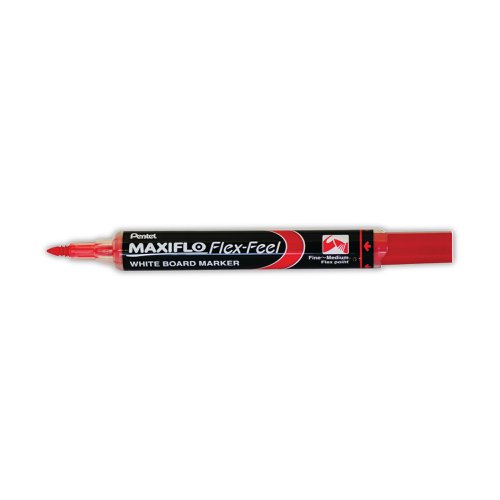 Pentel Maxiflo Flex-Feel Whiteboard Marker Assorted (Pack of 4) YMWL5SBF/4-M