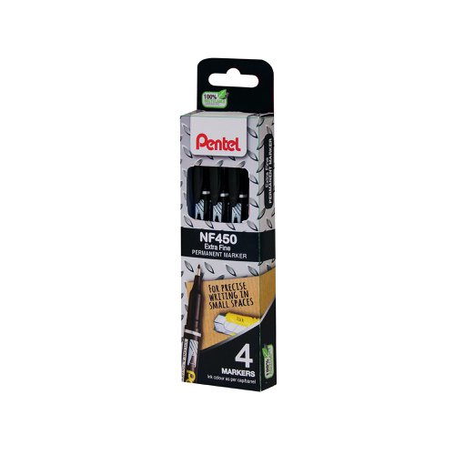 Pentel Permanent Marker Fine Black Pack Of 4 Ynf450 4 A