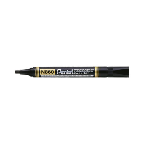 Pentel Chisel Tip Permanent Marker Black 5 Pack YN860/5-A