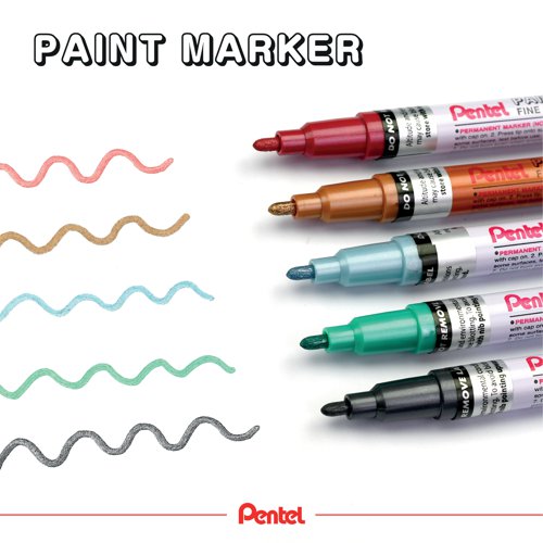 Pentel Paint Marker Fine Bullet Tip Assorted (Pack of 6) YMSP10/6-M