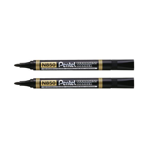 Pentel N850 Permanent Bullet Marker Black (Pack of 12) Buy 1 Get 1 FOC