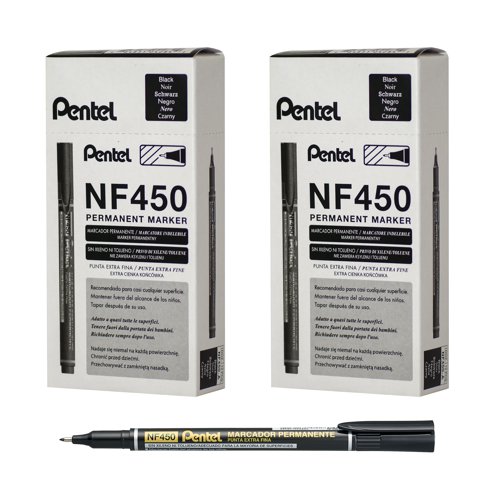 Pentel Permanent Marker Extra Fine Black (Pack of 12) Buy 1 Get 1 FOC | Pentel Co