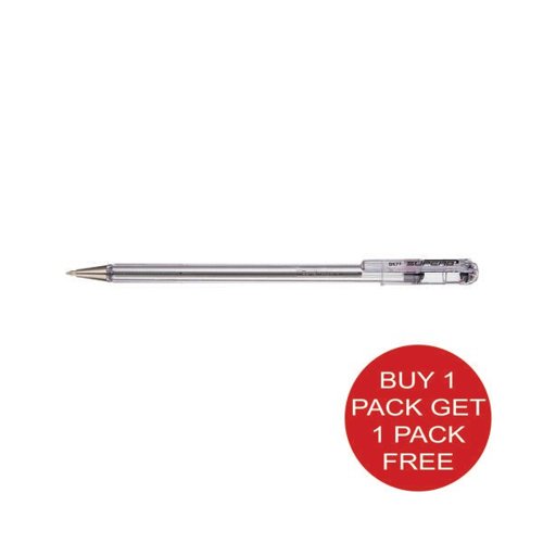 Pentel BK77 Superb Ballpoint Pen Fine Blue (Pack of 12) 2 For 1