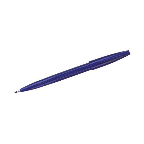 This fibre tip Pentel Sign Pen features non-permanent water based ink and writes a 2.0mm line width. Perfect for graphics and illustrations the environmentally friendly pen is made from 83% recycled materials excluding the ink. This pack contains 12 blue pens.