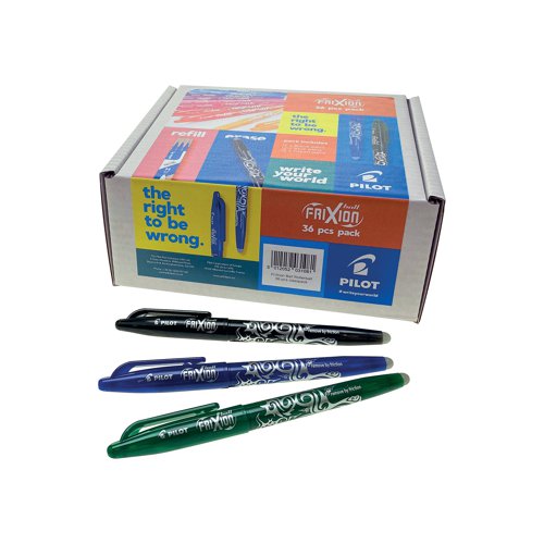 Pilot FriXion Rollerball Pens Classpack Black Blue Green (Pack of 36) 5012052031081