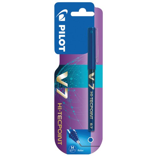 Pilot V7 Hi-Tecpoint Rollerball Pen Blue (Pack of 12) 101101203