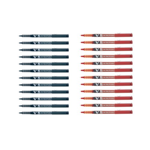 Pilot V5 Hi-Tecpoint Rollerball Buy 12 Blk Pens Get 12 V5 Red Pens FOC