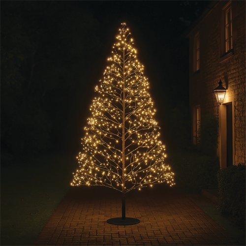 Gold Micro LED Firework Tree 1.8m Black Frame XH10004 - PIA86572
