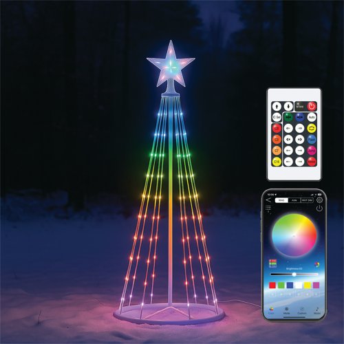 Pre-Lit RGB LED Smart Christmas Tree with Star Top XH10027