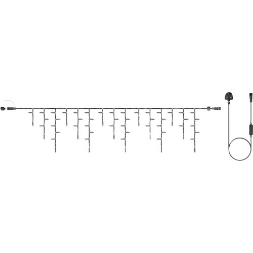 LED Black Rubber Icicle Lights 4m Warm White EC10501