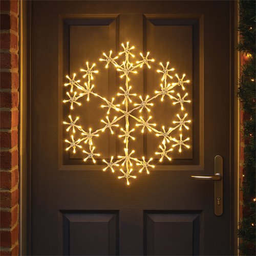 LED Metal Outdoor Christmas Snowflake Light 490mm Warm White XH10077