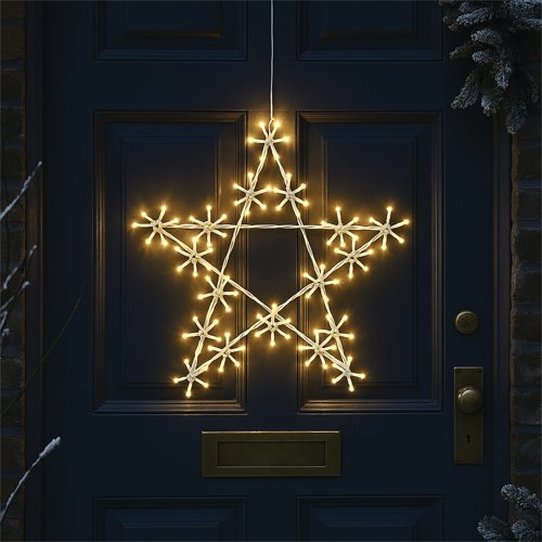 LED Metal Outdoor Christmas Star Light 500mm Warm White XH10078