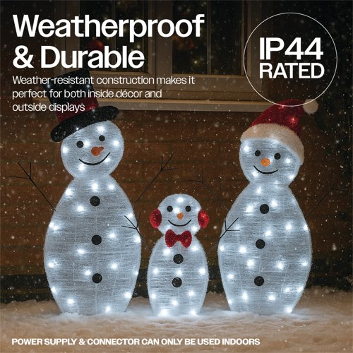 LED Outdoor Light Up Snowman Warm White Pack of 3 XH10096 - PIA88545