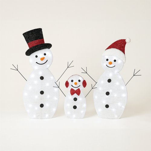 LED Outdoor Light Up Snowman Warm White Pack of 3 XH10096 - PIA88545