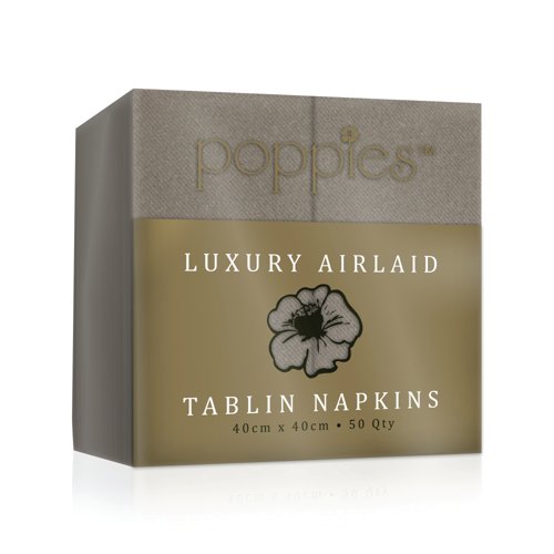 Poppies Tablin Napkins 8 Fold 40cm Mocha (Pack of 500) 4048MO