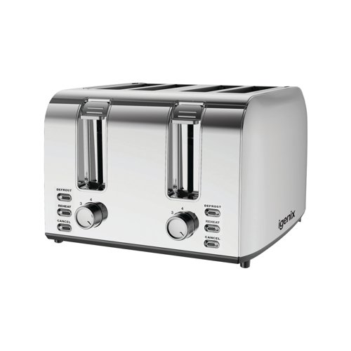 Igenix 4 Slice Toaster 1500W Stainless Steel IGT0409SS