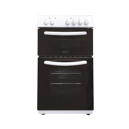 Statesman Electric Cooker Double Oven 50cm White EDC50W