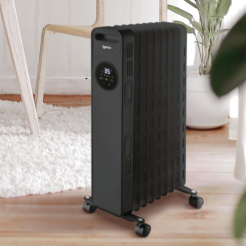 Igenix 2000W Digital Oil Filled Radiator with Timer Black IG2621BL