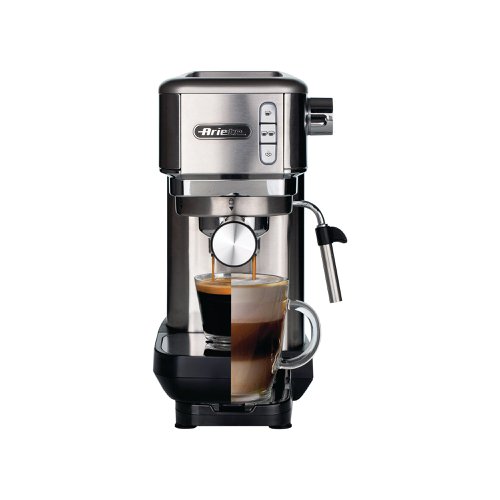 Ariete Metal Slim Espresso Coffee Maker Brushed Stainless Steel AR1380 PIK12034