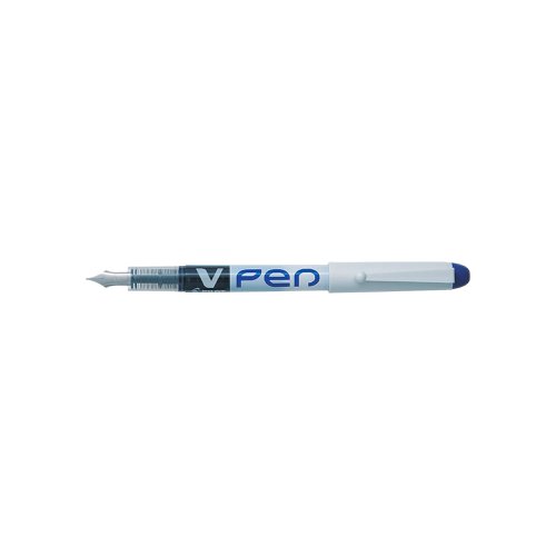 Get the smooth flow of a fountain pen with the convenience and economy of a disposable design with Pilot VPen Disposable Fountain Pens. These pens feature a quality 0.58mm fountain pen nib, made from strong iridium, for a medium line that's perfect for elegant handwriting. The Pilot V-System provides smooth ink flow without skips or scratches. This pack contains 12 pens with erasable blue ink.