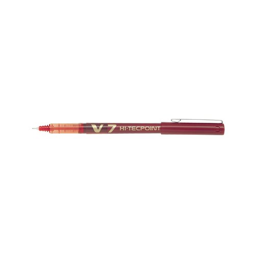 Pilot V7 Hi-Tecpoint Ultra Rollerball Pen Fine Red (Pack of 12) V702