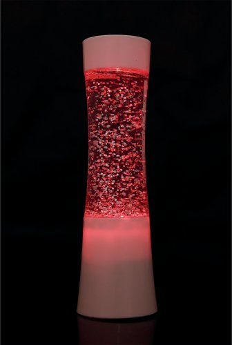 Miniature Shake and Shine LED Glitter Lamp White Base Battery Operated SGLL