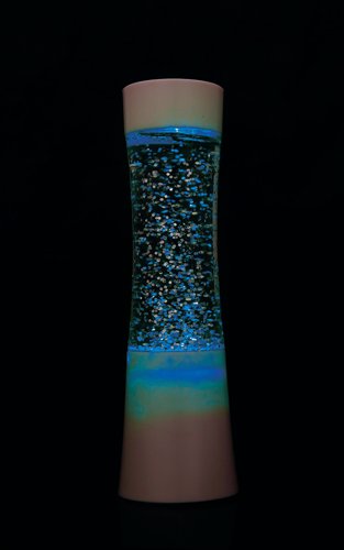 Miniature Shake and Shine LED Glitter Lamp White Base Battery Operated SGLL