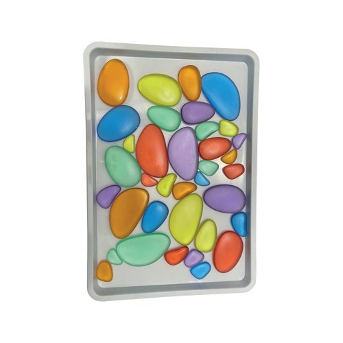 Acrylic Pebbles Shatterproof Assorted Sizes Assorted Colours (Pack of 30) AP30