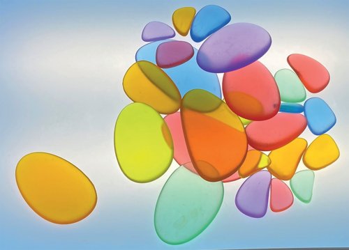 Acrylic Pebbles Shatterproof Assorted Sizes Assorted Colours (Pack of 30) AP30