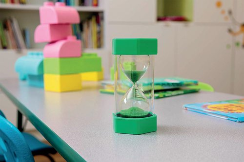 Sand Timer with Matching Coloured Sand 1 Minute Green/Clear 75x75x160mm ST1