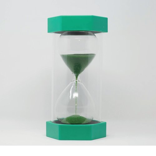 Sand Timer with Matching Coloured Sand 1 Minute Green/Clear 75x75x160mm ST1