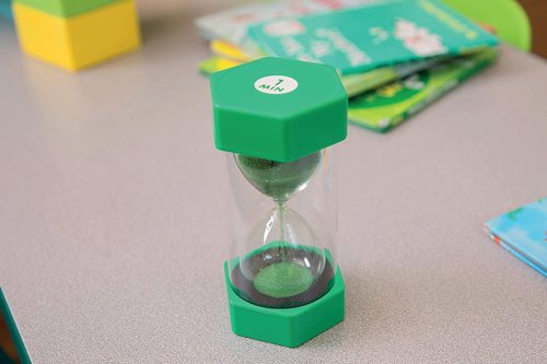 Sand Timer with Matching Coloured Sand 1 Minute Green/Clear 75x75x160mm ST1