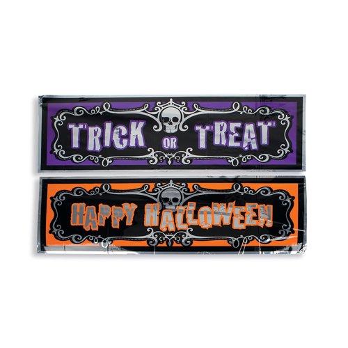 Foil Halloween Banners x2 Assorted Design (Pack of 12) 976012