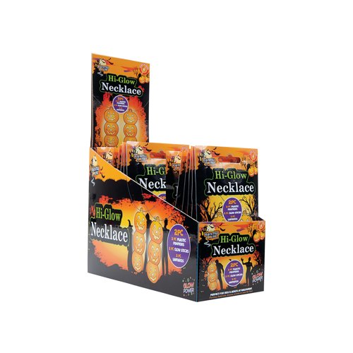 Orange Pumpkin Glow Necklace x2 (Pack of 12) 979041