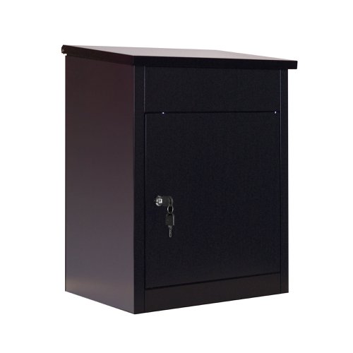 Phoenix Top Loading Parcel Box with Key Lock Black PB0581BK Post Boxes PN01169