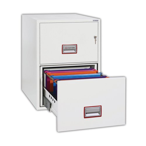 Phoenix FS2272K Vertical Fire File 2 Drawer Key Lock White FS2272K | Phoenix