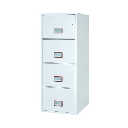 Phoenix FS2274K Vertical Fire File 4 Drawer Key Lock White FS2274K