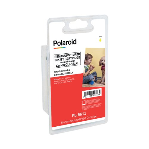 Polaroid Replacement Inkjet Cartridge Yellow Compatible With Canon CLI-551XL6446B001-COMP