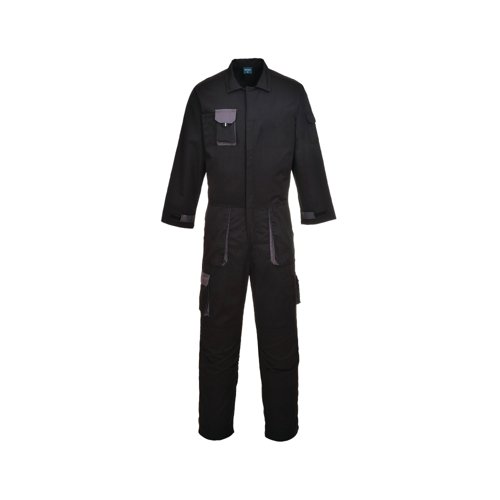 Portwest Texo Contrast Coverall Black Large TX15BKRL