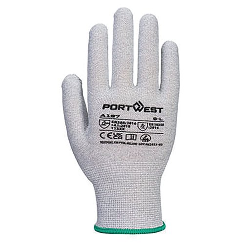 Portwest Anti-Static Shell Glove 1 Pair Grey Medium (Pack of 12) A197GRRM