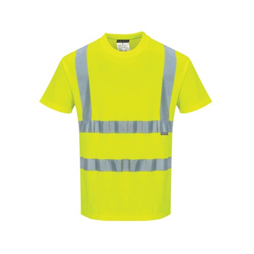 Portwest High Visibility Cotton Comfort T-Shirt Short Sleeve Yellow XL S170YERXL