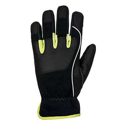 Portwest Pw3 Tradesman Glove 1 Pair Black/Yellow Large (Pack of 12) A771BKYL