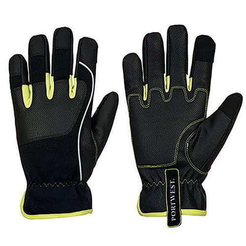 Portwest Pw3 Tradesman Glove 1 Pair Black/Yellow Medium (Pack of 12) A771BKYM