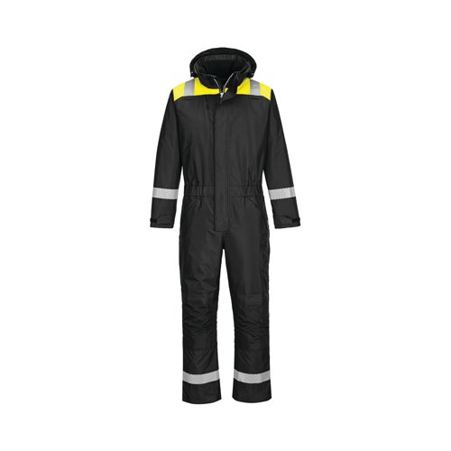 Portwest Pw3 Winter Coverall Black/Yellow Small PW353BKYS