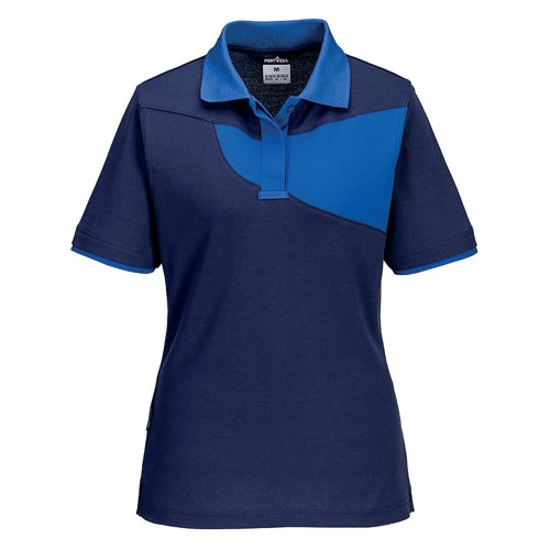 Portwest Pw2 Womens Polo Shirt Short Sleeve Navy/Royal Small PW219NRRS