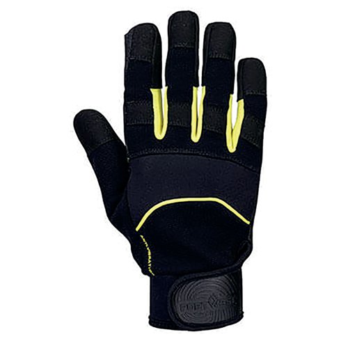 Portwest Mechanics Anti-Vibration Glove 1 Pair Black Large A791K8RL