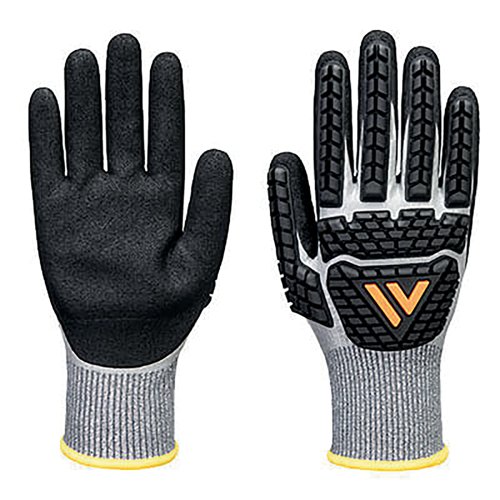 Portwest Impact F13 Nitrile Foam Waterproof Glove 1 Pair Grey/Black XS AP54G8RXS