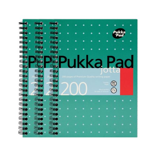 Pukka Pad Ruled Wirebound Metallic Jotta Notebook 200 Pages A5 (3 Pack) JM021