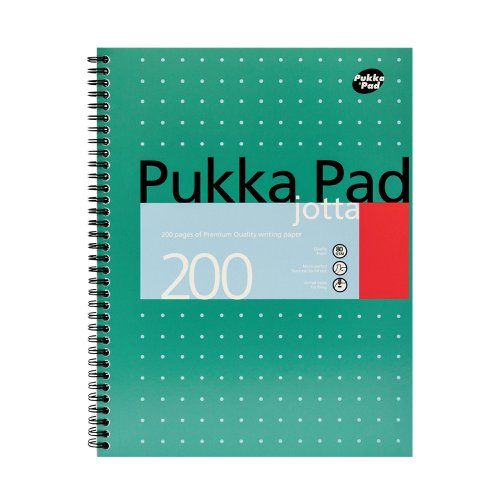 Pukka Pad Ruled Wirebound Metallic Jotta Notebook 200 Pages A4 (3 Pack) JM018 | Pukka Pads Ltd